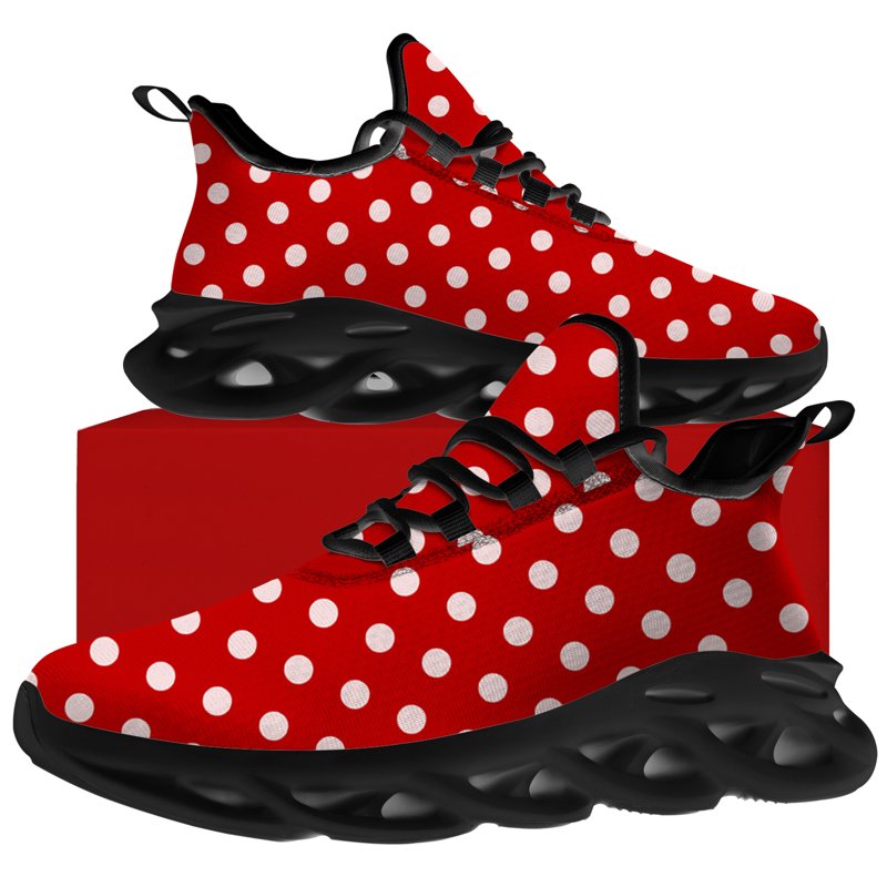 Women's Running Shoes Polka Dot Sneakers Lightweight Breathable Sport Shoes