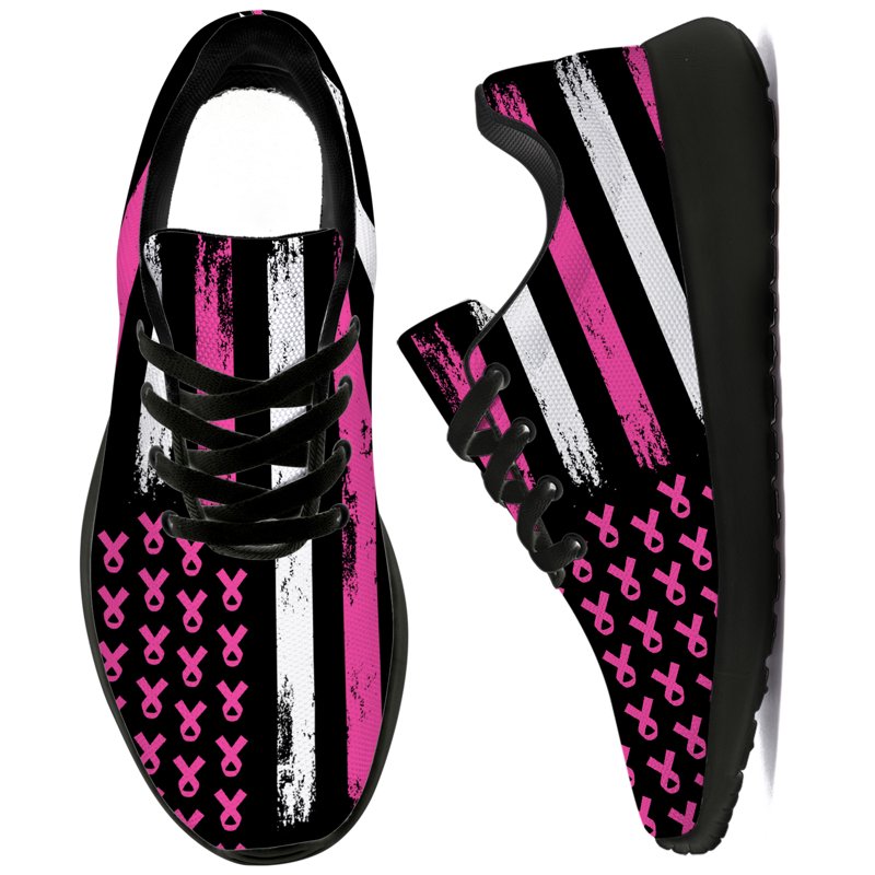 Women's Tennis Shoes Breast Cancer Awareness Sneakers - Lightweight & Breathable