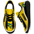 Women's Tennis Shoes with Jamaica Flag - Lightweight Breathable Sneakers - Size 8