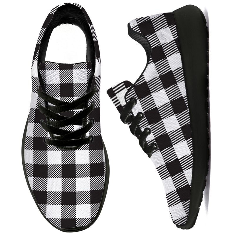 Women’s Tennis Shoes Plaid Sneakers Breathable Lightweight Athletic Sneakers