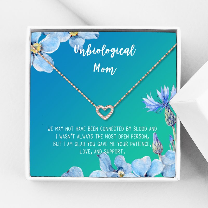 Mother's Day Jewelry Gift Box with Heart Pendant & Gradient Card