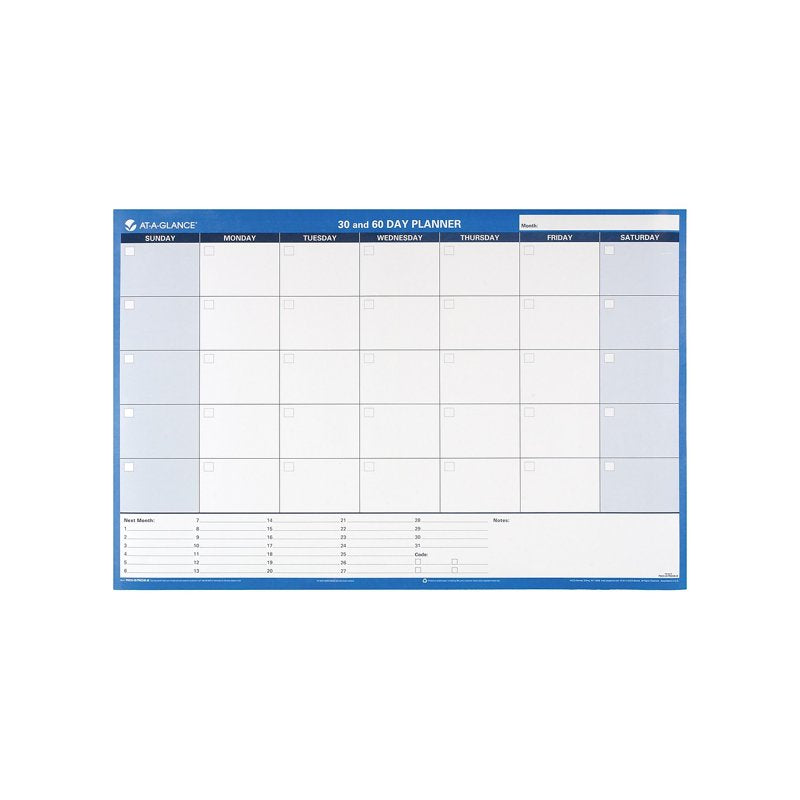 Undated Wall Calendar 24x36 Inches Reversible 30/60 Day Schedule Organizer