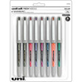 Uniball Needle Vision Soft Grip Rollerball Pens 8 Pack - Precise Waterproof Ink