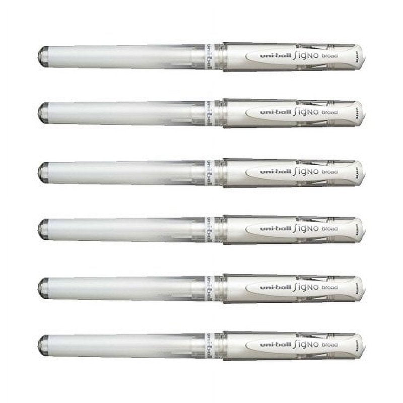 Uni-Ball Signo Broad Point Gel Pen Set - White, 6 Pack