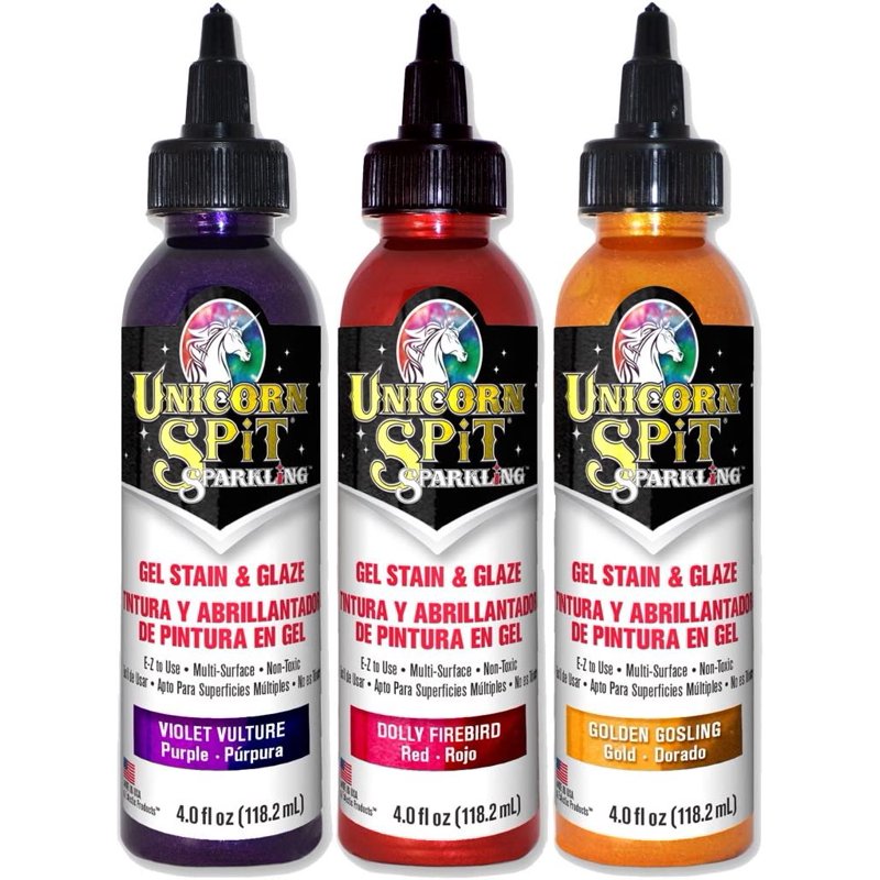 Gel Stain & Glaze 4oz Sunset Sparkle Collection - Vibrant Craft Paint