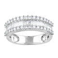 Lab Grown Diamond Engagement Ring 1.02 Ct Sterling Silver Wedding Band