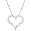 Lab Grown Diamond Heart Pendant Necklace for Women in Silver 1/4 Ct - 18"