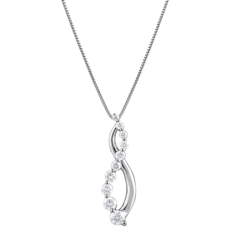 Lab Grown Diamond Pendant Necklace for Women, 1/4 Ct Silver Jewelry