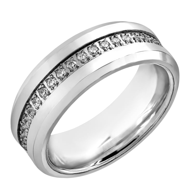Lab Grown Diamond Engagement Ring in Tungsten 1/4 Ct Round Cut - Multiple Sizes