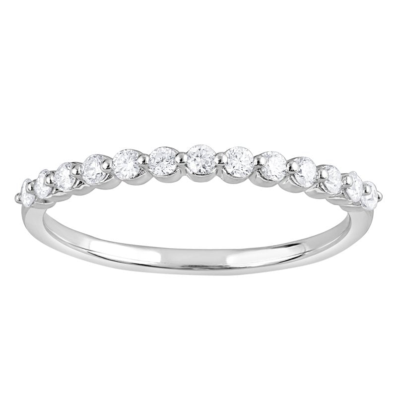 Lab Grown Diamond Half Eternity Ring Sterling Silver 1/4 Ct Wedding Band