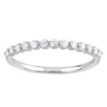 Lab Grown Diamond Half Eternity Ring Sterling Silver 1/4 Ct Wedding Band