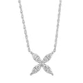 Lab-Grown Diamond Floral Pendant Necklace in Sterling Silver for Women - 1/5 Ct