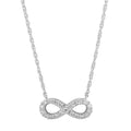 Lab Grown Diamond Infinity Pendant Necklace for Women in Silver - 1/5 Ct