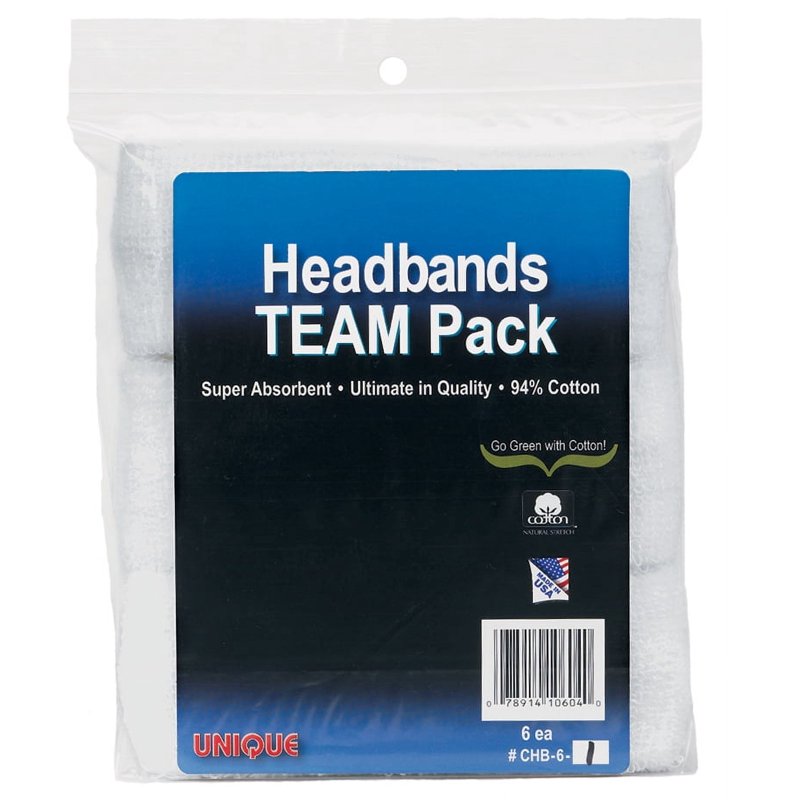 Sports Headbands Pack of 6 - Comfortable Sweatbands for All Sports