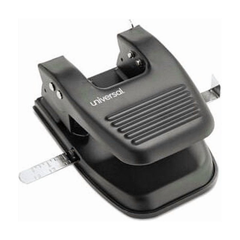 Universal 30-Sheet Two-Hole Punch 9/32 Inch Holes Black Office Paper Punch