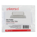 Universal Hanging File Folder Index Tabs - Clear Plastic 1/5 Tab Cut, 2 1/4 Inch, 25 Pack