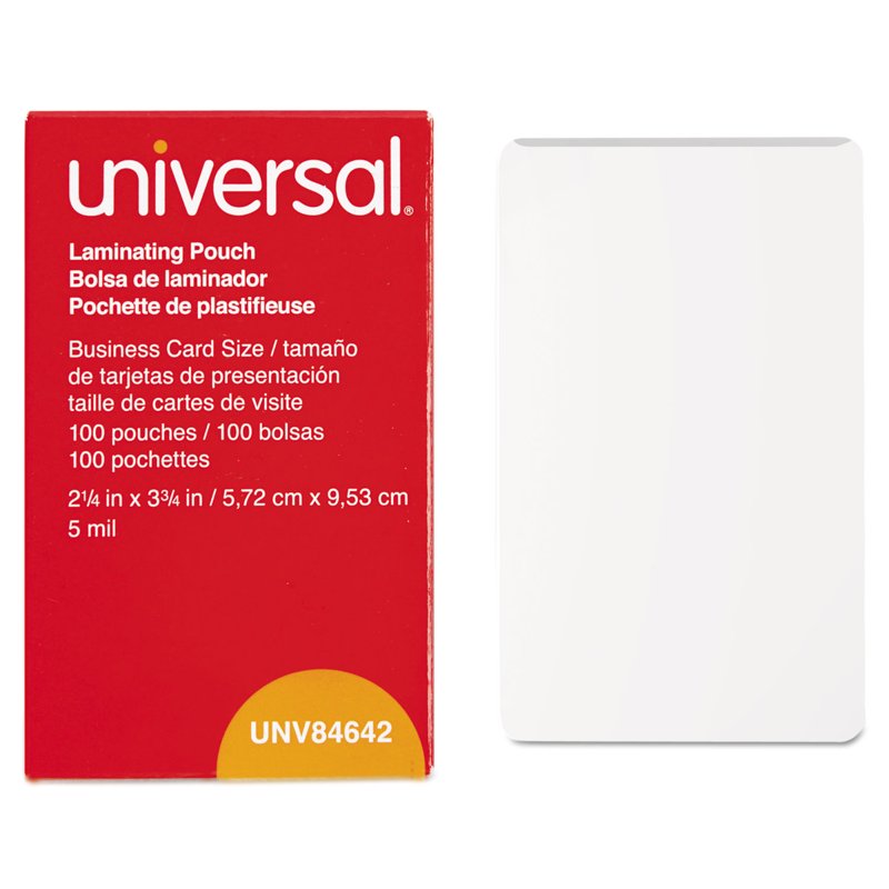 Universal Laminating Pouches 5 Mil Clear Matte 3.75x2.25 inch 100 Pack