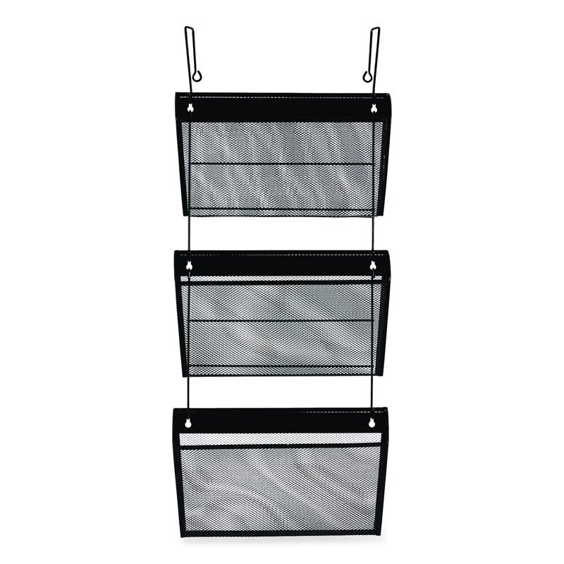 Mesh Wall File Organizer 3-Pack - Letter Size Black Office Storage
