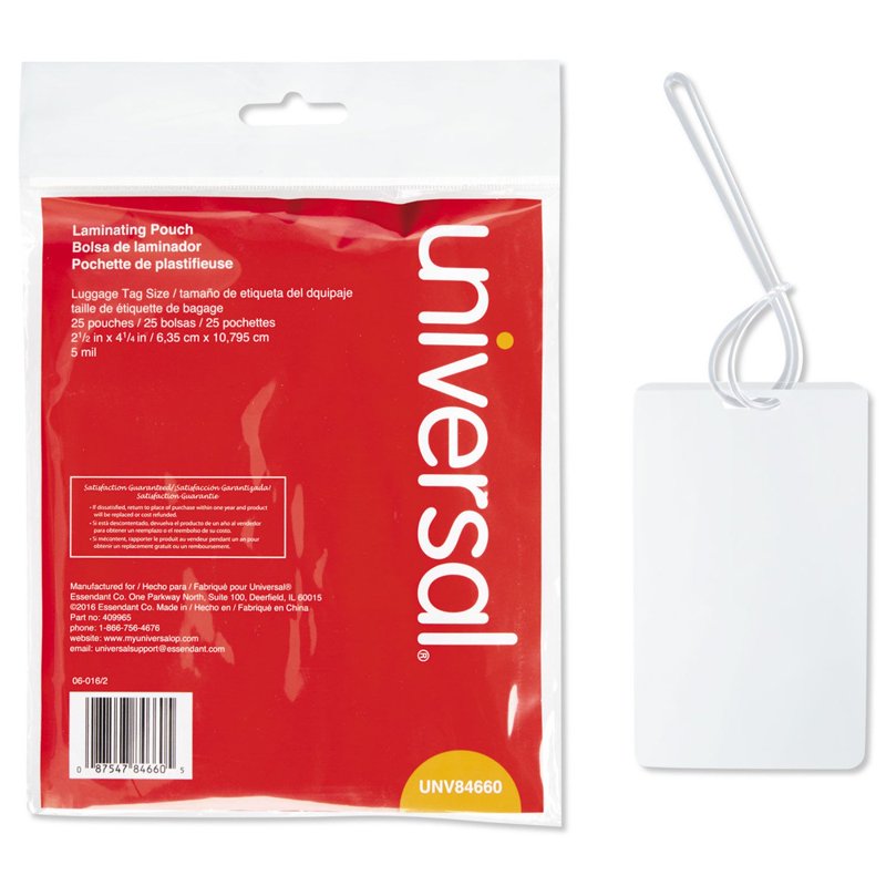 Gloss Clear Laminating Pouches 2.5 x 4.25 Inches, 5 Mil Thickness - Pack of 25