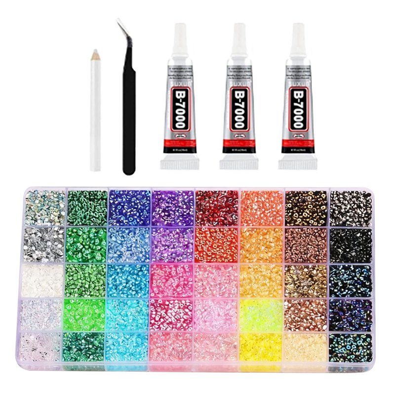 Resin Rhinestones Set for Nail Art and Crafting - Multicolor Flatback Gems with Tweezers & Pickup Pen