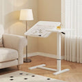Overbed Table, Height Adjustable with Tilting Laptop Stand, White – Mobile Desk for Bed, Sofa & Dining (Variation: White)