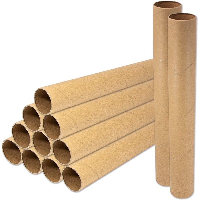 12-Inch Cardboard Roll Tubes for Crafts & Art Projects, 22 Pcs