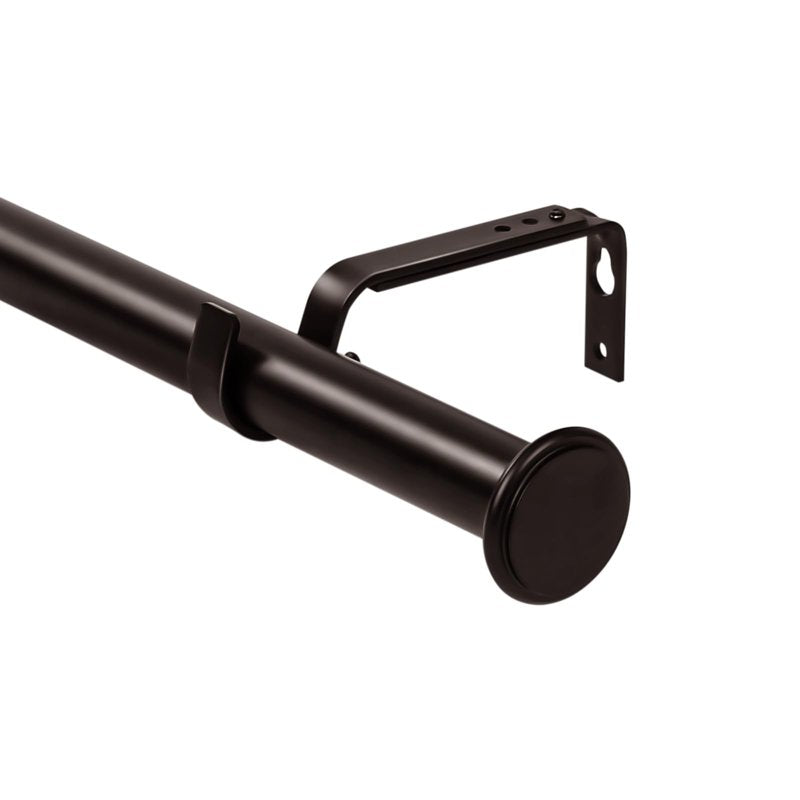 Adjustable 1-Inch Metal Curtain Rod Set with Finials - Multiple Finishes & Lengths