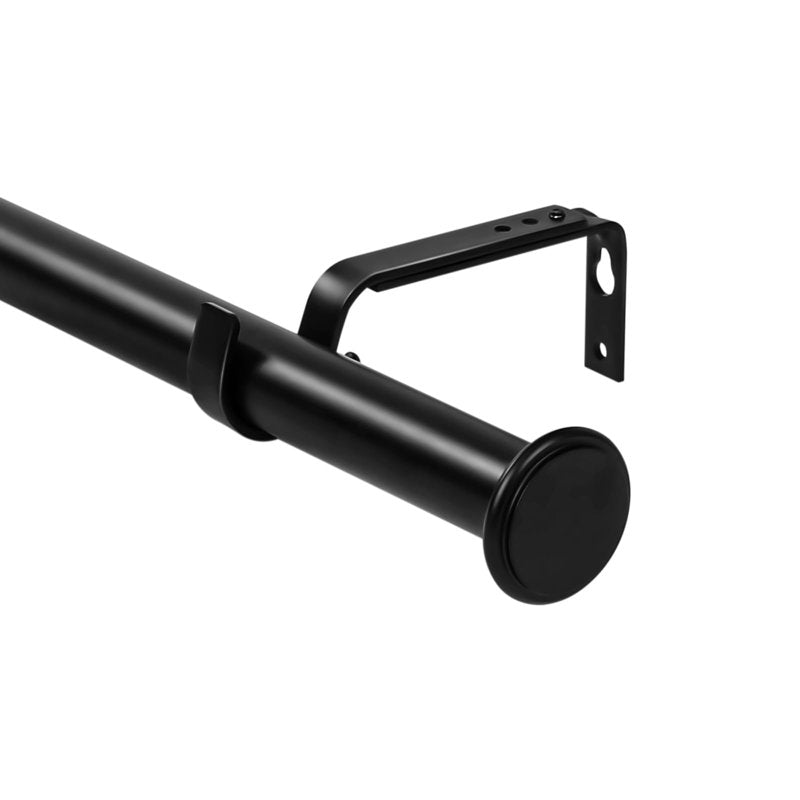 Adjustable Curtain Rod Set with Finials - Modern Metal Window Treatment, Multiple Lengths & Finishes