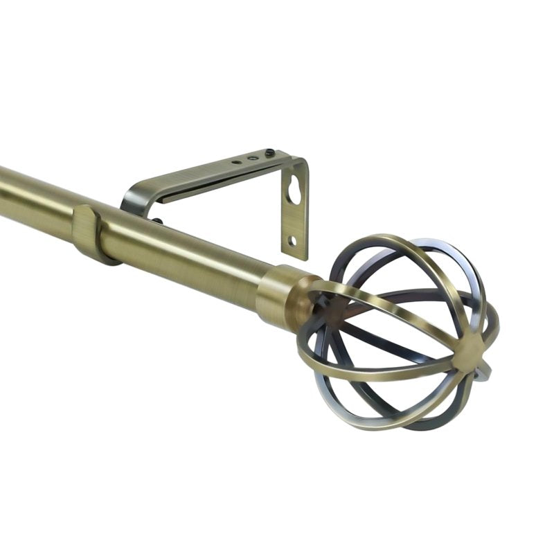 Heavy Duty Steel Cage Curtain Rod with Decorative Finials - 84-120 Inch