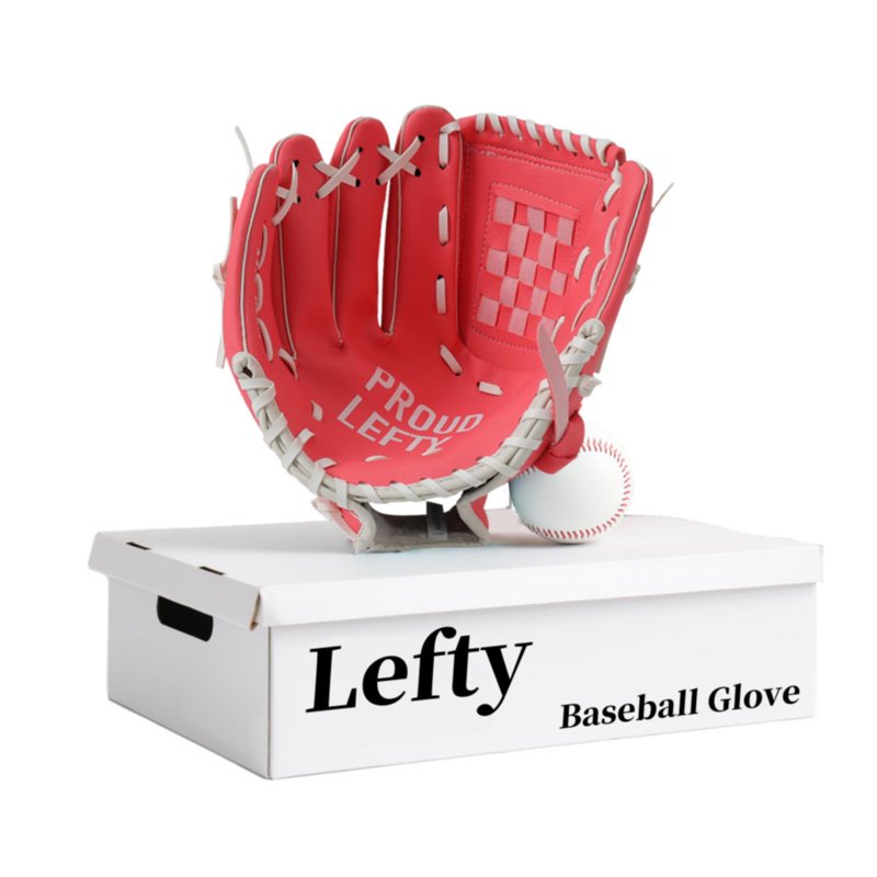 Left Handed Baseball Glove for Youth T-Ball & Softball - Entry Level, 10.5in Pink