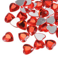40 Pcs Acrylic Heart Rhinestones for Crafts and Jewelry Decoration, Flat Back Plastic Gems