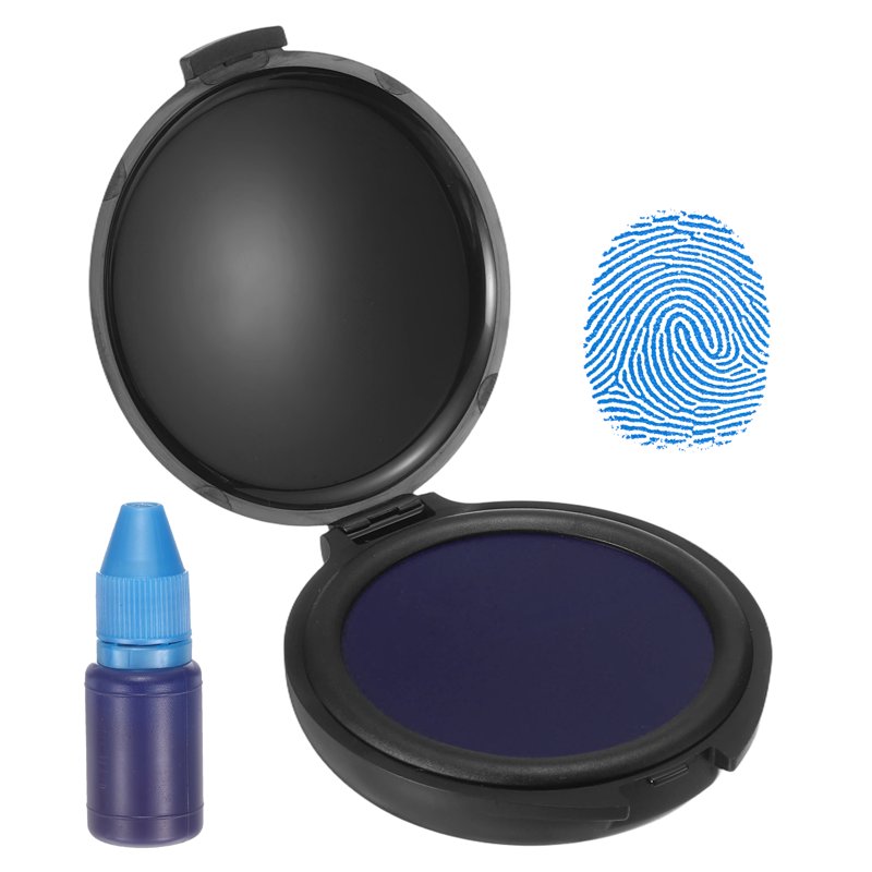 Fingerprint Ink Pad with Water-Based Blue Ink - Quick-Drying Office Stamp Pad