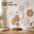 Hexagon Felt Cork Board Tiles Set with Pins - Modern Wall Decor for Office & Home