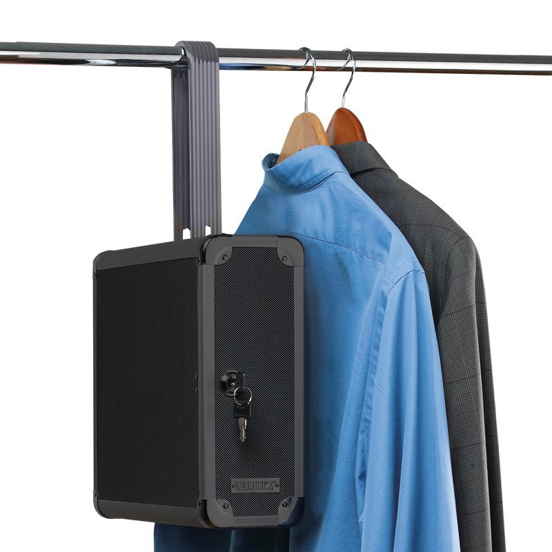 Hanging Closet Safe with Key Lock - Black Security Safe for Valuables