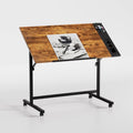 Adjustable Drafting Table with Wheels and Pencil Ledge - Art & Craft Desk