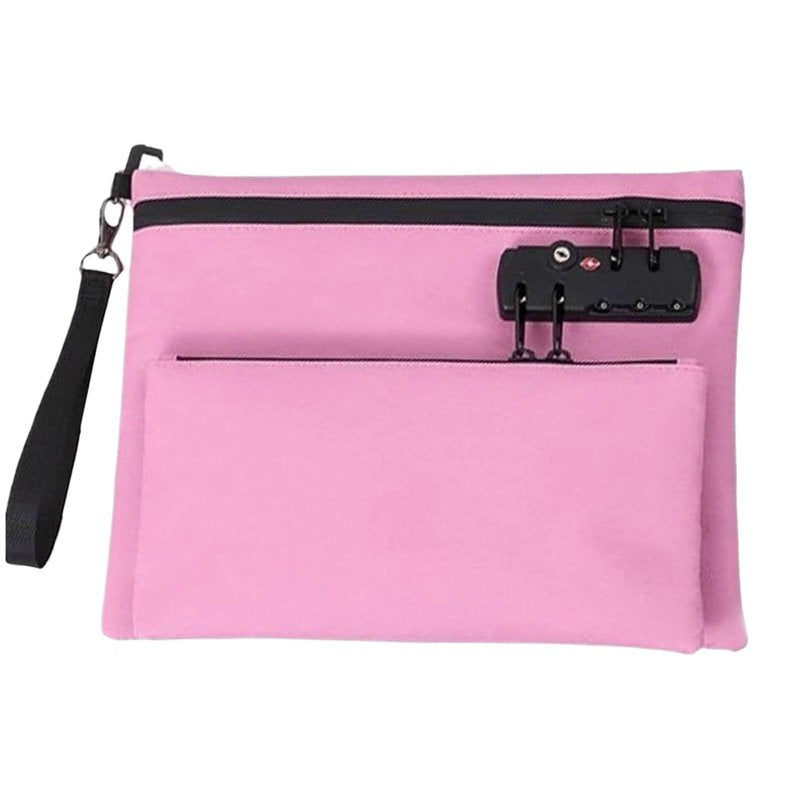 Lockable Travel Money Bag with Combo Lock Water-Resistant Pouch for Cash & Valuables