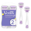 Women’s Disposable Razor with 3 Blades & Vitamin E - Purple, 2 Pack