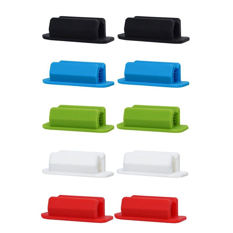 Silicone Pen Holders Pack - Multi-Color, 10 Pack, Adhesive Desk Organizers