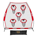 Football Throwing Net with Targets - 7x7 ft Portable Practice Equipment