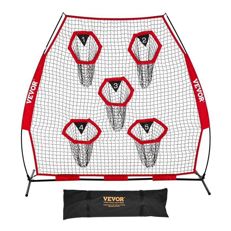Football Throwing Net with Targets - 7x7 ft Portable Practice Equipment