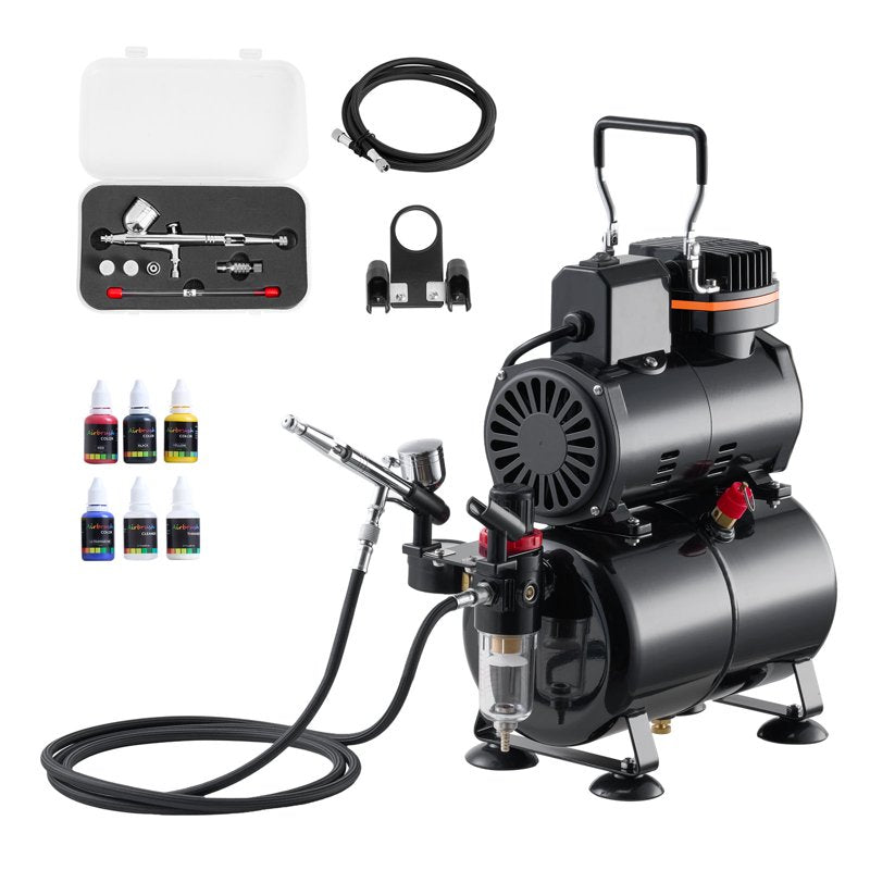 Airbrush Kit with Compressor and 3 Tips for Cake Decorating & Model Painting