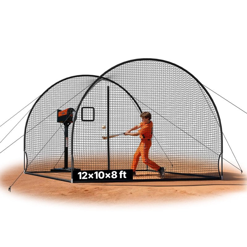 Portable Baseball Batting Cage 12x10ft Freestanding Training Net for Outdoor Practice