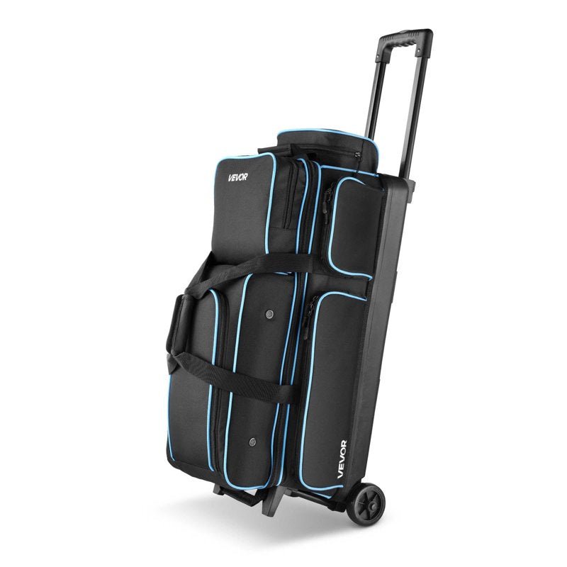 3 Ball Bowling Bag with Wheels - Double Roller for Shoes & Accessories