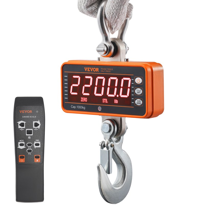 Heavy-Duty Digital Crane Scale 2200 lbs/1000 kg with Remote Control