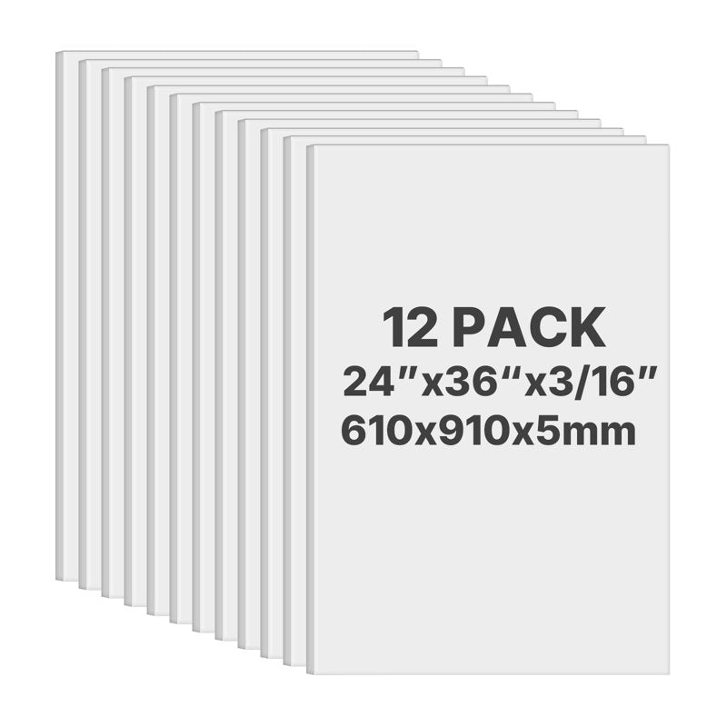 Foam Board 12 Pack 24x36 Inch White Poster Boards for Crafts & Display