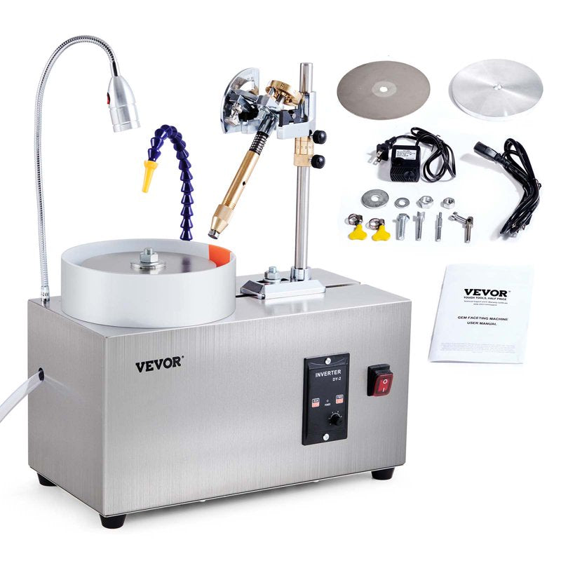 Gem Faceting Machine 180W Rotary Polisher for Jewelry & Rock Crafting