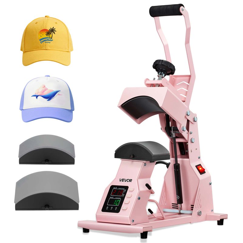 Hat Heat Press Machine with 2 Interchangeable Platens for Sublimation & HTV
