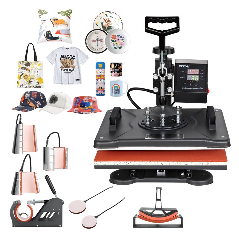 8-in-1 Digital Heat Press Machine 12x15 Inch for T-Shirts Mugs Hats