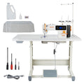 Industrial Sewing Machine 550W Lockstitch Set with LCD, Metal Frame, High Speed 5000 SPM