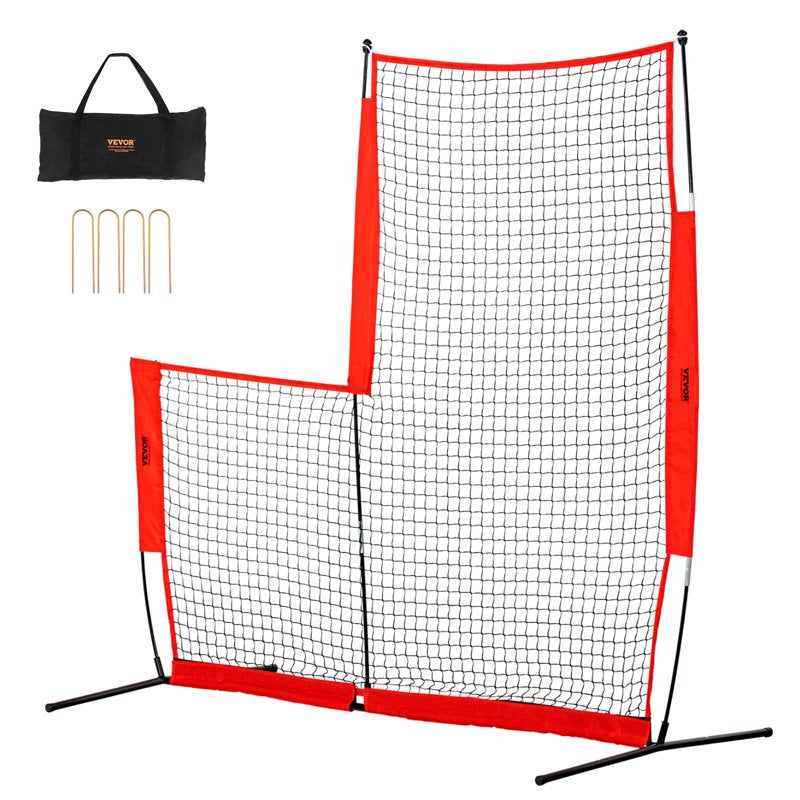 Portable Baseball Pitching Screen 7x7 ft Safety Net for Pitcher Protection